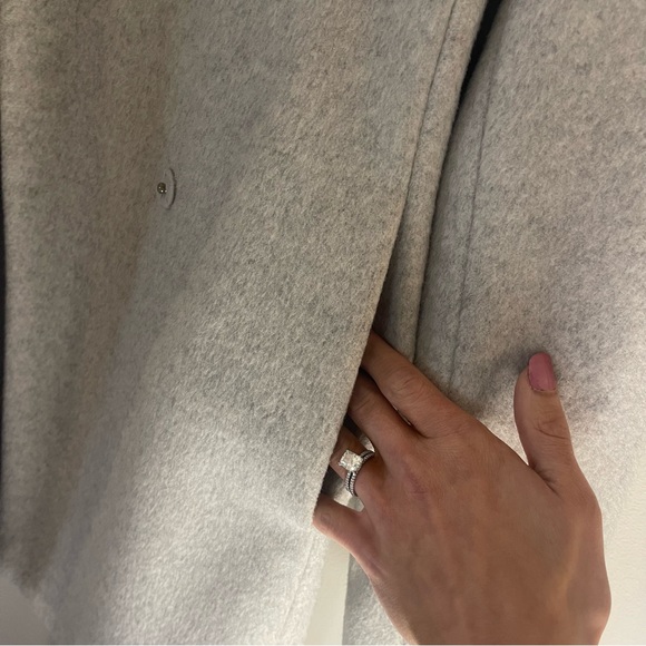 Calvin Klein - Women's Wool Blend Belted Gray Wrap Coat - size 6 - Picture 5 of 8